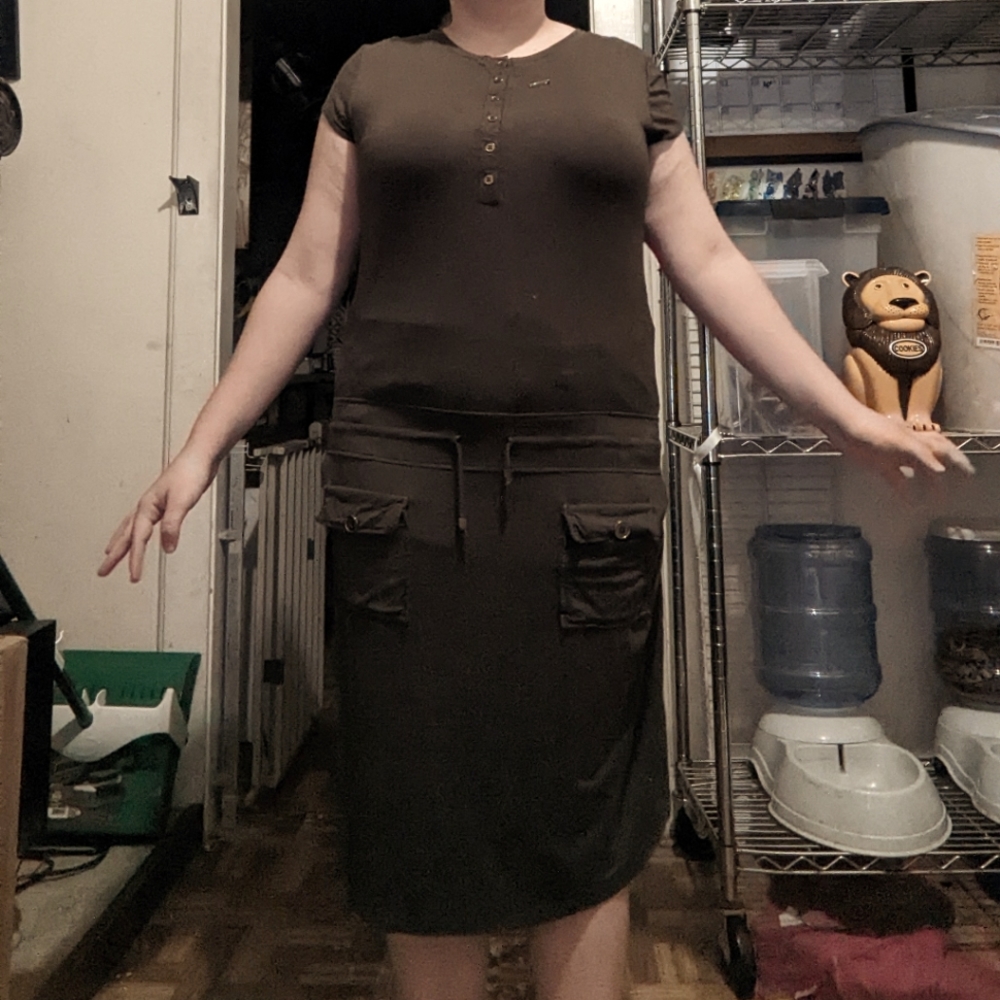 Dark Green Utility Dress